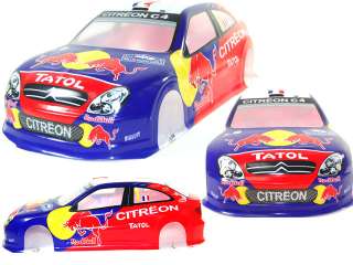 10 Citroen C4 Painted RC Car Body   Red Blue 009  
