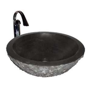   Stone Sinks 16 Natural Stone Topmount Round Lavatory Vessel Sink from