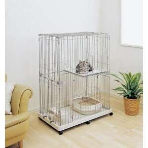  2 Tier Wire Tower Small Animal Cage   Cat Cage PEC 902 