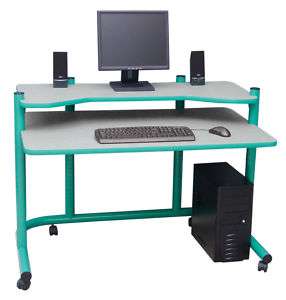   Designs Commercial Grade Mobile Computer Workstation Desk Green  