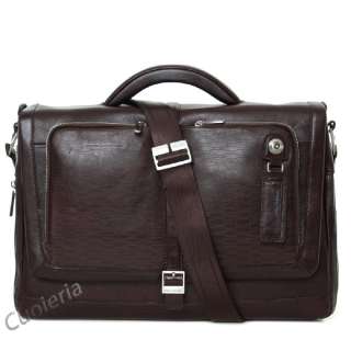 PIQUADRO Shoulder Bag Briefcase Laptop Computer Genuine Leather Brown 