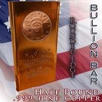 999 Solid 1/2 LB Copper Bars Bullion Lot US Ingots Set  