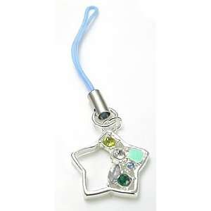    Half Jeweled Hollow Star Cell Phone Charms 