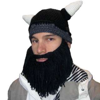 Beardhead Beard Hat Barbarian Collection Short  Black Beard  