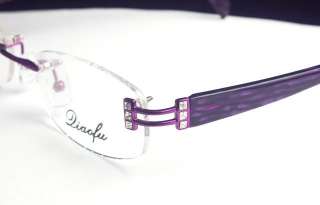 Crystal Eyeglass Frames LADIES Rimless OPTICAL Purple  