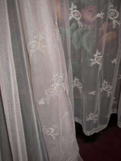   EMBROIDERED CHIC NET FLORAL LACE DRAPES CURTAINS WINDOW SCARF  