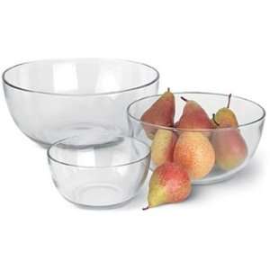  Anchor Hocking Clear Glass Bowl, Set of 3: Kitchen 