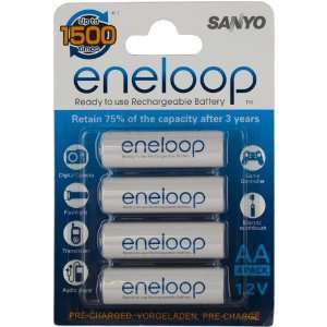  Sanyo Eneloop AA Battery 4 pack Precharged Use Up to 1500 