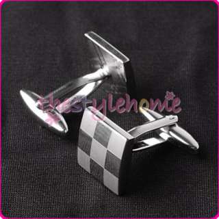 Mens Square Stainless Steel Suit Cufflinks Cuff Link  