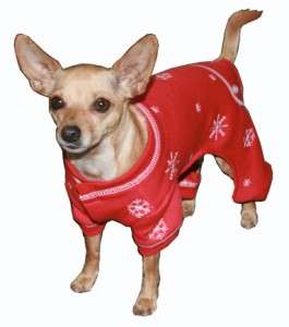 Hip Doggie Snowflake Long Johns Dog Pajamas 6 9# SM  