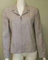 DONCASTER Tweed Zip Front Raw Silk Jacket Blazer 4  