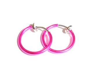 13mm Spring Clip On Hoops Earrings 8 Color lady mens  