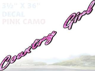 PINK CAMO Country Girl   windshield decal sticker tailgate 4x4 F150 