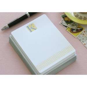  Letterpress Monogram Note Card Set K Health & Personal 