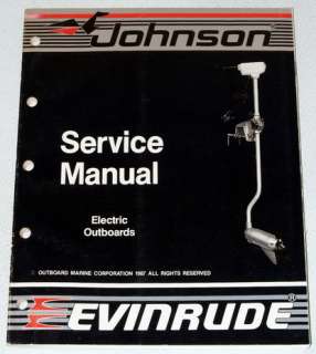 1988 JOHNSON EVINRUDE Electric Trolling Outboard 12V 24V Shop Service 