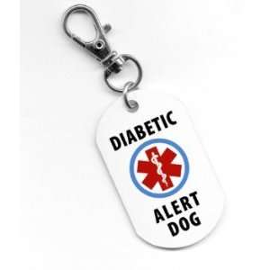 Creative Clam Diabetic Alert Service Dog 1 X 2 Inch Aluminum Dog Tag 
