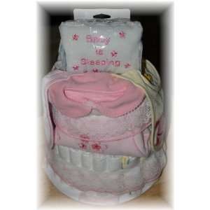  32 Pamper Baby Pink 2 tier Diaper Cake Baby