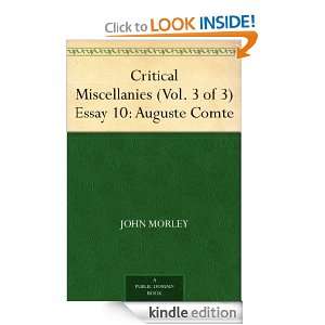   of 3) Essay 10 Auguste Comte John Morley  Kindle Store