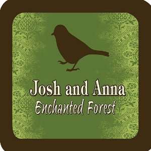  Enchanted Forest Center Bird Personalized Coasters   Qty 