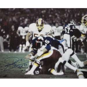 Joe Theismann & Lawrence Taylor Autographed/Hand Signed Redskins and 