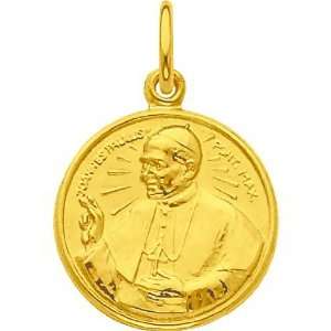    Sterling Silver Gold Plated Pope John Paul II Medal Jewelry