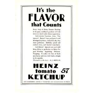 1927 Ad Heinz 57 Tomato Ketchup its the Flavor that Counts Original 
