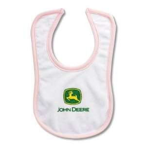  John Deere Pink Terry Infant Bib