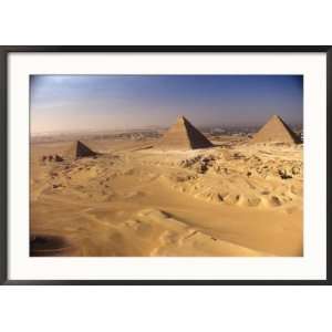 Pyramids at Giza, Khafre, Khufu, Menkaure, Egypt Framed Photographic 