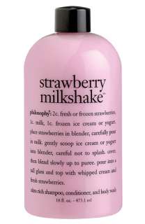 philosophy strawberry milkshake shampoo, conditioner & body wash 
