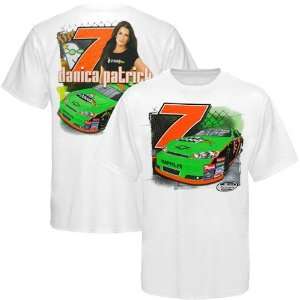  Chase Authentics #7 Danica Patrick White Front and Back T 