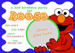 Sesame Street Elmo Birthday Invitation  