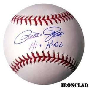  Pete Rose Signed Baseball w/ Hit King Insc.: Sports 