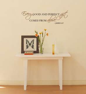 JAMES 117 Every good and perfect gift Wall Art/Decal Bible Verse 