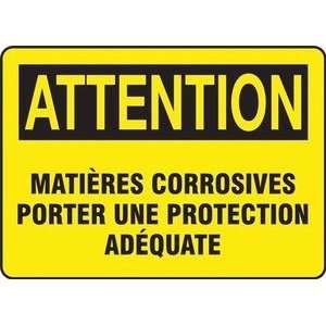 ATTENTION MATI?RES CORROSIVES PORTER UNE PROTECTION AD?QUATE (FRENCH 