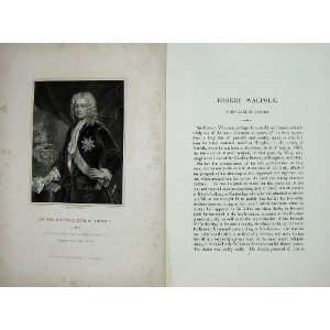 Robert Walpole First Earl Orford Memoirs Portrait 1836 