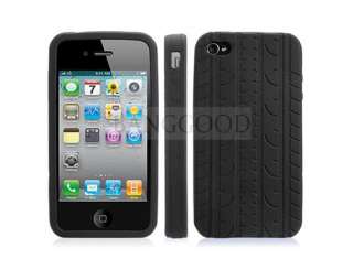 For iPhone 4 4G Tire Tyre Tread Soft Silicone Rubber Skin Case Cover 