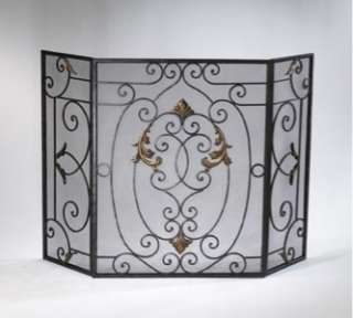 French Scroll Wrought Iron Fireplace Screen Retail $195  