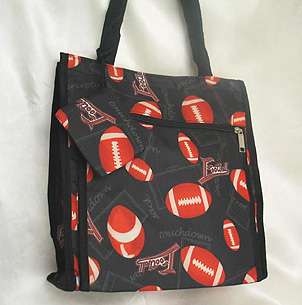 FOOTBALL Big Tote Sport Lunch Shopping Bag w coin NEW  