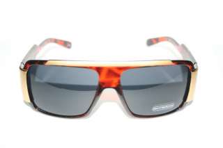 Flat Top Sunglasses Super Shades Brown Gold Frame 80s Retro Flattop 