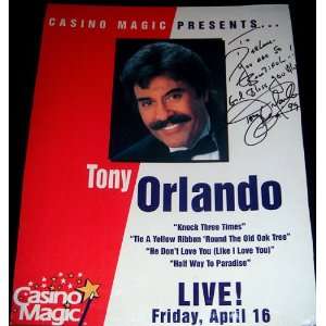  Singer Tony Orlando Autographed Las Vegas Poster 