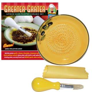 Greater Grater 3 Piece Garlic Grater, Roller, and Brush 44902047527 