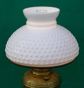 Vintage Milk Hobnail Stove Pipe Top Oil/Electric Glass Lamp Shade, 10 