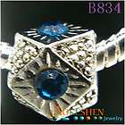   Rhinestone Spacer Metal European beads Fit Charms Bracelet B845  