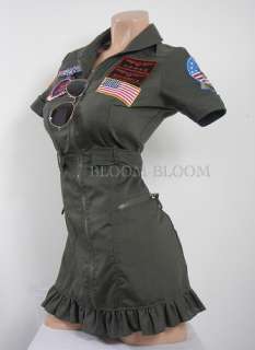 Top Gun Flight Dress Leg Avenue Halloween Costume S,M,L  