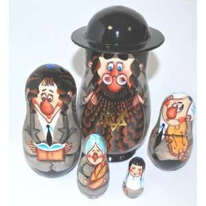 com Unique Russian Hand Painted Handmade Jewish Family Nesting Dolls 