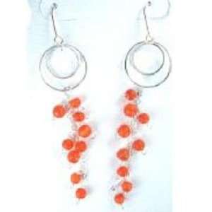  Orange Color Beads Fashion Earrings Jewelry
