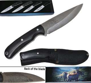 Full Tang Hunting Knife Bear Engraved Comes with Case  