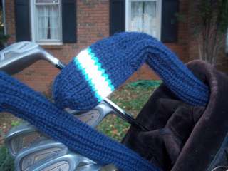H112 Hybrid hand knit golf headcover NAVY/L/LIGHT BLUE WHITE  