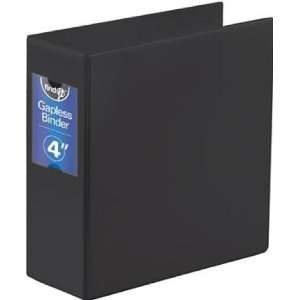 FindIt Heavy Duty Flat Binder, 4 Inches, Non View, Black 