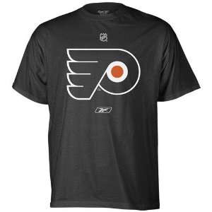  Reebok Philadelphia Flyers Black Primary Logo T shirt 